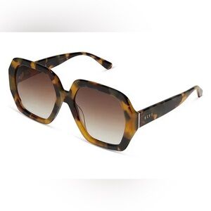 NEW DIFF Eyewear Oversized Square Nola Sunglasses Brown Kombu Tortoise Shell